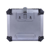 Кофр прямокутний TTG для мотоцикла алюмінієвий срібний, зі спинкою та двома замками, 57л