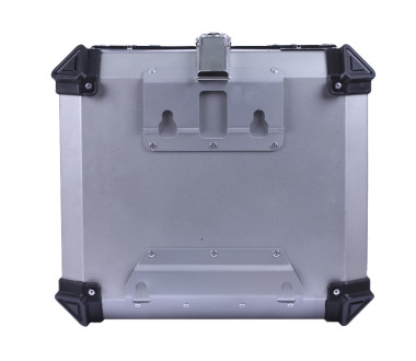 Кофр прямокутний TTG для мотоцикла алюмінієвий срібний, зі спинкою та двома замками, 57л