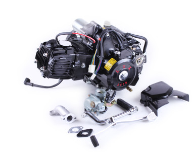 Двигун 110CC - Дельта/Альфа/Актив, механіка + електростартер + карбюратор, BLACK - TATA LUX