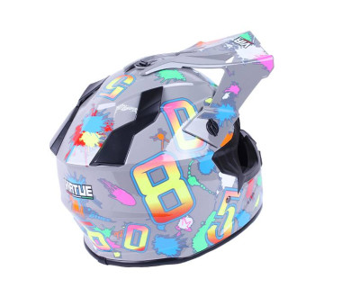 Шолом MD-911 сірий із кольоровою графікою size ХS - VIRTUE