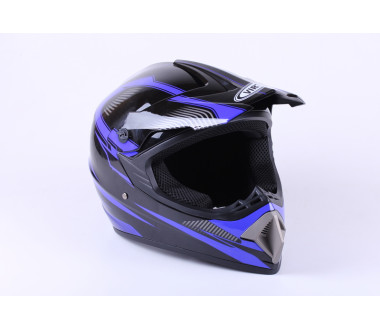 Шлем мотоциклетный кроссовый VIRTUE MD-905 size S синий с черным