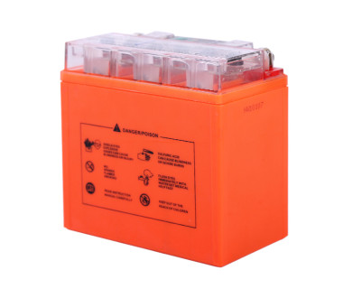 Акумулятор гелевий, 9АH МОТО 12N9-BS, помаранч., 135*75*135 мм, З ІНДИКАТОРОМ - OUTDO