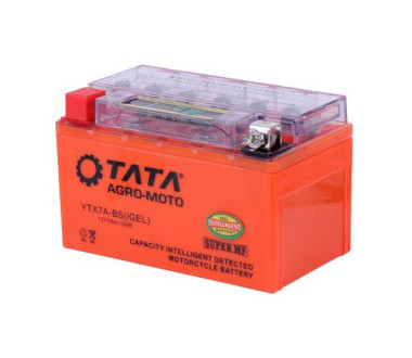 Аккумулятор гелевый, 7АH-YTX7A-BS, оранж., 150*86*94 мм, С ИНДИКАТОРОМ - OUTDO