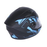 Шлем для мотоцикла, скутера 557 Blue Flower TTG интеграл (черный с синим, One Size 54-61 см)