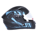 Шлем для мотоцикла, скутера 557 Blue Flower TTG интеграл (черный с синим, One Size 54-61 см)