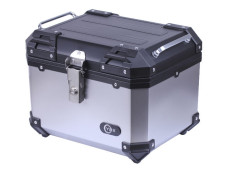 Кофр прямокутний для мотоцикла пластиковий срібний з чорним, 45л - YBX