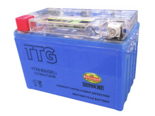 Акумулятор гелевий TTG YTX9-BS 9АH, 150×87×107 мм синій, з індикатором