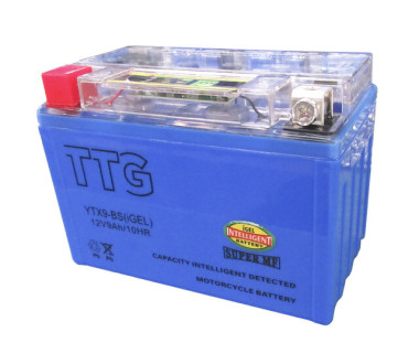 Акумулятор гелевий TTG YTX9-BS 9АH, 150×87×107 мм синій, з індикатором