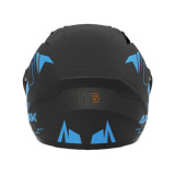 Шлем для мотоцикла, скутера 557 Blue Flower TTG интеграл (черный с синим, One Size 54-61 см)