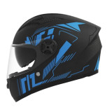 Шлем для мотоцикла, скутера 557 Blue Flower TTG интеграл (черный с синим, One Size 54-61 см)