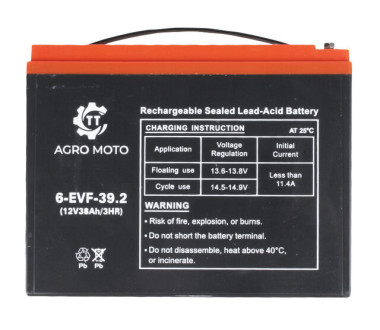 Акумулятор свинцево-кислотний TT 38AH 12V 223х105х174 мм