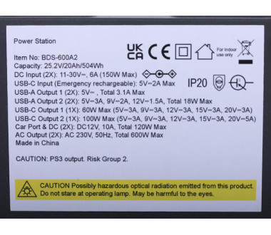 Портативна зарядна станція BDS-600А2 140000mAh 600W