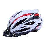 Шолом захисний білий з червоним та чорним з козирком та з габаритним ліхтарем size L - TTG