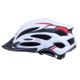 Шолом захисний білий з червоним та чорним з козирком та з габаритним ліхтарем size L - TTG