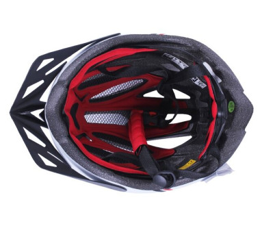 Шолом захисний білий з червоним та чорним з козирком та з габаритним ліхтарем size L - TTG