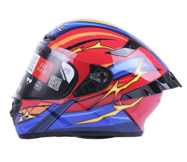 Шолом MD-821 помаранчевий із синім size S - VIRTUE