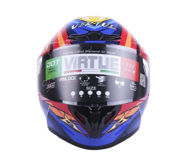 Шолом MD-821 помаранчевий із синім size S - VIRTUE