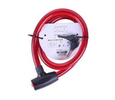 Замок протиугінний тросовий 22мм*1200мм (під ключ) ZX1242