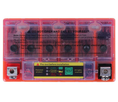 Акумулятор гелевий, 7АH-YTX7A-BS, помаранч., 150*86*94 мм, З ІНДИКАТОРОМ - OUTDO