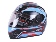 Шолом MD-800 чорний із блакитним size M - VIRTUE