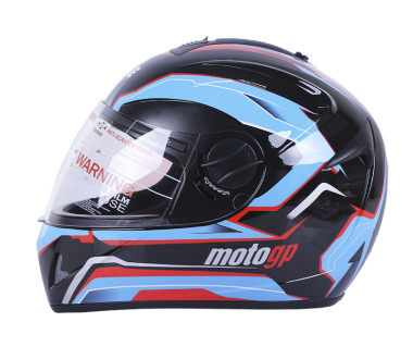 Шолом MD-800 чорний із блакитним size M - VIRTUE