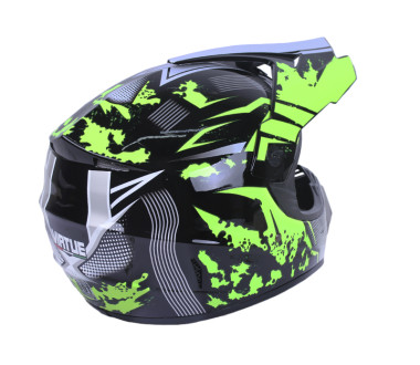 Шолом MD-905 чорний із салатовим size М - VIRTUE