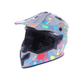 Шолом MD-911 сірий із кольоровою графікою size S - VIRTUE