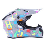 Шолом MD-911 сірий із кольоровою графікою size S - VIRTUE