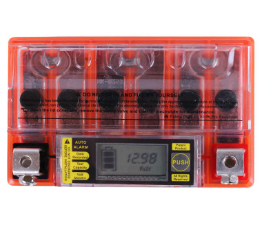 Акумулятор гелевий, 4АH YTX4L-BS, помаранч., 113*70*85 мм, З ДИСПЛЕЄМ - OUTDO