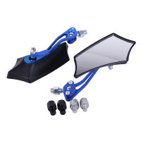 Зеркала с переходниками 2052 черные с синим (комплект) - АМ