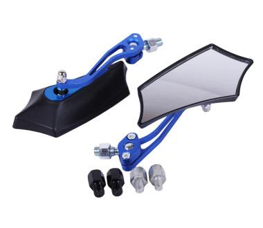 Дзеркала з перехідниками 2052 чорні з синім (комплект) - АМ