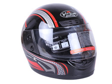 Шолом MD-А105 (з бородою) чорний із червоним (size L) - VIRTUE