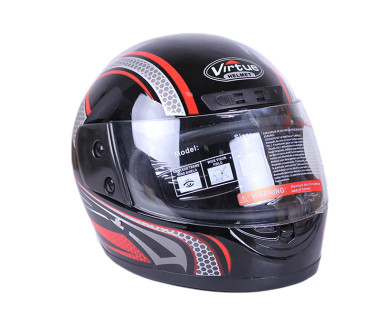 Шолом MD-А105 (з бородою) чорний із червоним (size L) - VIRTUE