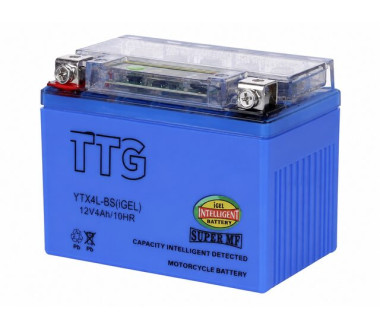 Аккумулятор гелевый TTG YTX4L-BS 4AH, 113×70×85 мм синий, с индикатором