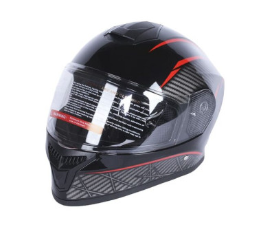 Шлем для мотоцикла, скутера 902 Hunter TTG интеграл (черный с красным, One Size 54-61 см)