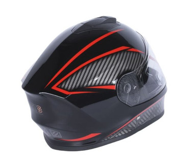Шлем для мотоцикла, скутера 902 Hunter TTG интеграл (черный с красным, One Size 54-61 см)