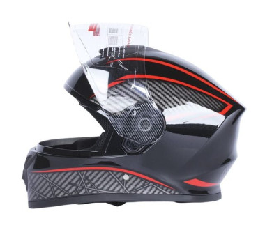 Шлем для мотоцикла, скутера 902 Hunter TTG интеграл (черный с красным, One Size 54-61 см)