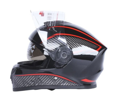 Шлем для мотоцикла, скутера 902 Hunter TTG интеграл (черный с красным, One Size 54-61 см)