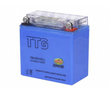 Аккумулятор гелевый TTG YB9-BS 9АH на генератор, 137×76×134 мм синий, с индикатором