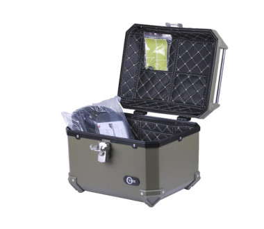 Кофр прямокутний для мотоцикла пластиковий зелений, 45л - YBX