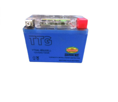 Акумулятор гелевий TTG YTX4L-BS 4AH, 113×70×85 мм синій, з індикатором