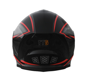 Шолом для мотоцикла, скутера 902 Hunter TTG інтеграл (чорний з червоним, One Size 54-61 см)