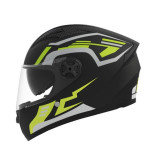 Шлем для мотоцикла, скутера 557 Mechanical TTG интеграл (черный с зелёным, One Size 54-61 см)