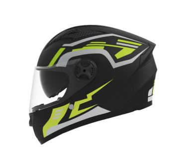 Шлем для мотоцикла, скутера 557 Mechanical TTG интеграл (черный с зелёным, One Size 54-61 см)