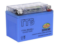 Акумулятор гелевий TTG YTX4L-BS 4AH, 113×70×85 мм на інверторний генератор, синій, з індикатором