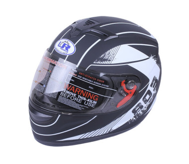 Шолом MD-803 чорний з білим матовим size L - VIRTUE