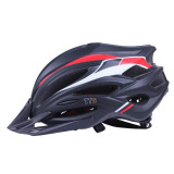 Шолом захисний чорний з червоним та білим з козирком та з габаритним ліхтарем size L - TTG