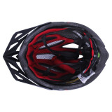 Шолом захисний чорний з червоним та білим з козирком та з габаритним ліхтарем size L - TTG