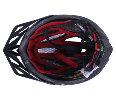 Шолом захисний чорний з червоним та білим з козирком та з габаритним ліхтарем size L - TTG