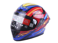 Шолом MD-821 помаранчевий із синім size M - VIRTUE